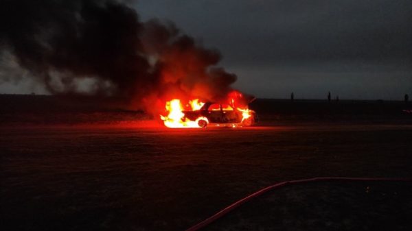 В Александрийском районе загорелся Mercedes-Benz