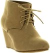 Anna Sally-5 Womens Adorable Almond Toe Lace Up Wedge Ankle Bootie Thumb