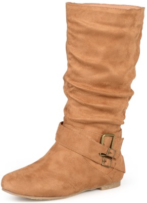 Journee Collection Womens Wide-Calf Buckle Slouch Mid-Calf Boot Обзор