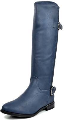DREAM PAIRS Women's Casual Elastic Stretch Calf Riding Knee High Side Zipper Boots Обзор