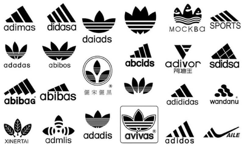 Компиляция поддельных логотипов adidas
