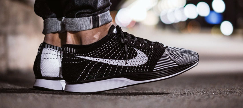 Nike кроссовки черно-белые вязаные