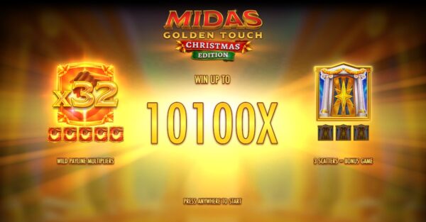 Волшебное прикосновение руки Мидаса в Midas Golden Touch Christmas Edition от Thunderkick